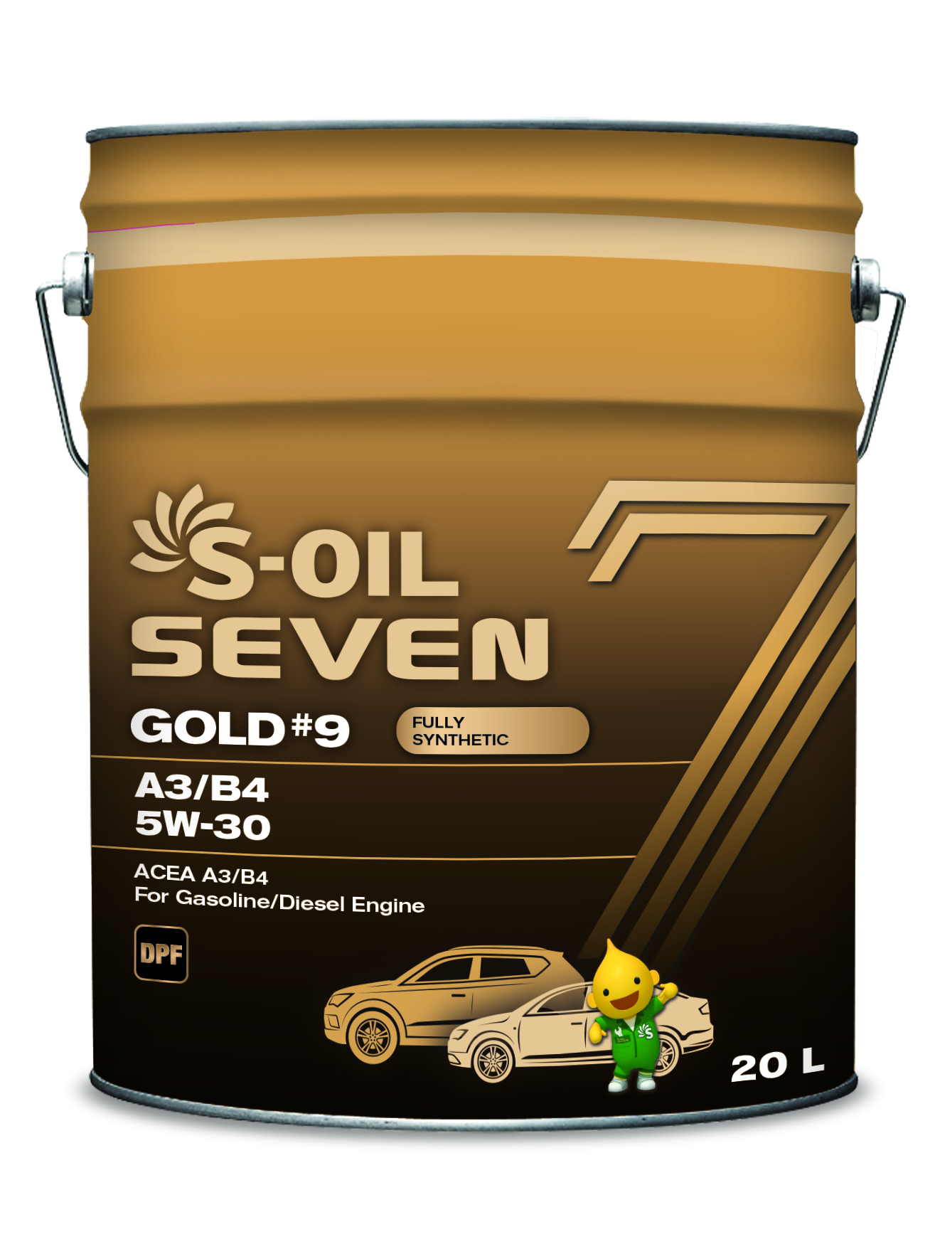 МАСЛО МОТОРНОЕ 5W30 S-OIL 7 GOLD #9 A3/B4 (20л)